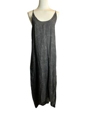 Thom Krom Acid Washed high low black linen dress Size Small